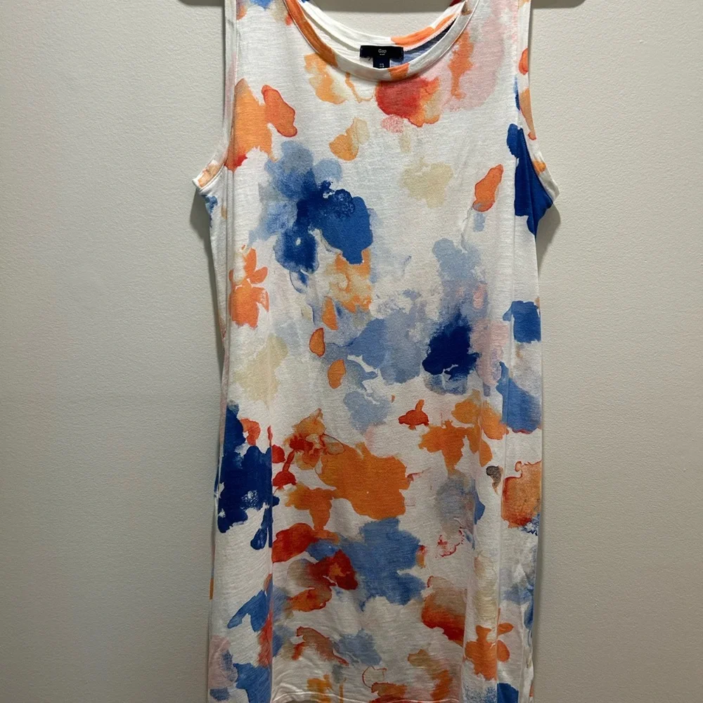 Gap Sleeveless Floral Jersey Dress with Asymmetrical Hem - Size Large - Picture 5 of 5